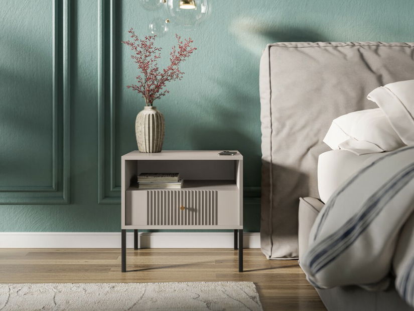 Nočný stolík Isae 5W (kašmír + čierna)