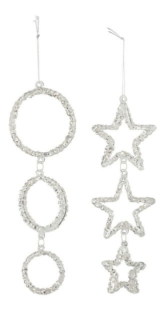 Dekoratívny predmet Jolipa Prívesok Sophisticated Delights (7x7x7cm) (Strieborná) (2ks)