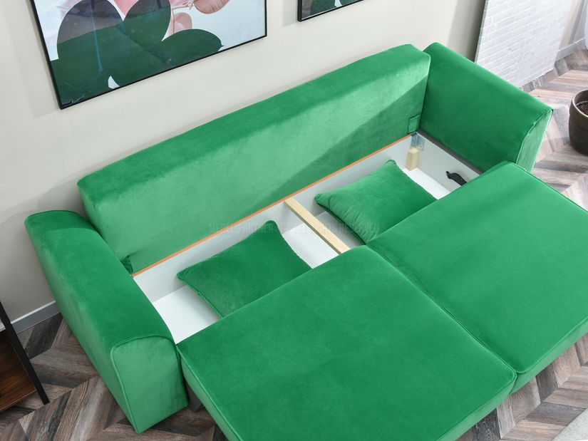 Canapea trei locuri Marilyn (verde + negru)