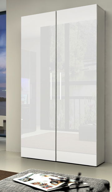 Dulap de haine Nicki (Alb + Alb lucios)