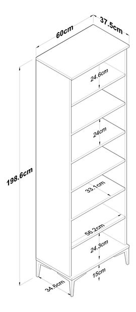 Polcos szekrény Jenaretta 2 (dió + fehér)