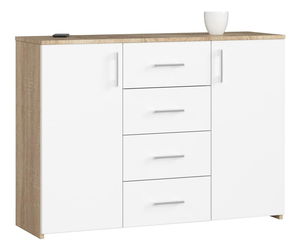 Comodă Kiran (Stejar sonoma + Alb)