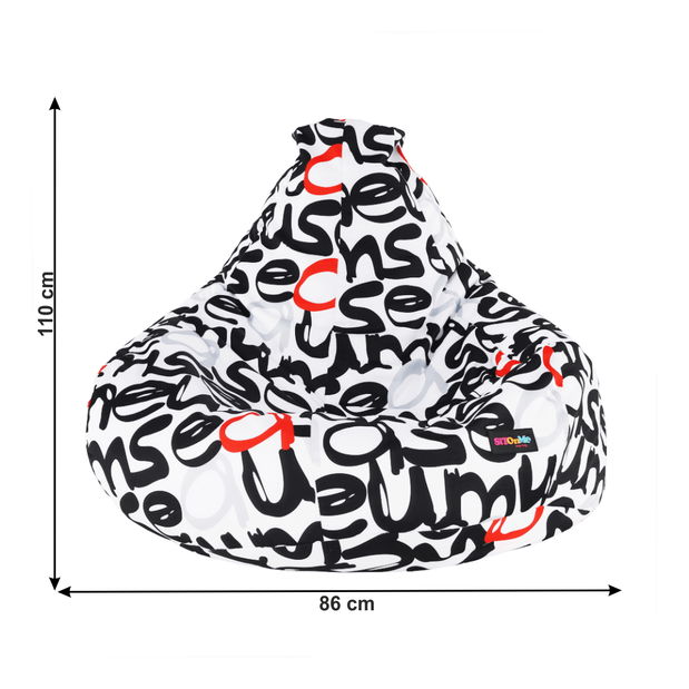 Babzsák Blaze (fehér + fekete + szürke + piros minta)