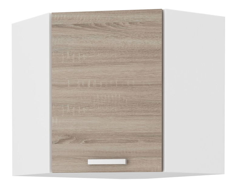 Dulap superior de bucătărie, de colț Domton 58 x 58 GN 60 1F (alb + stejar sonoma truflă)