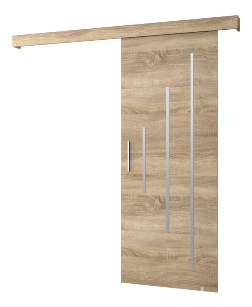 Posuvné dvere 90 cm Sharlene Y (dub sonoma + strieborná)