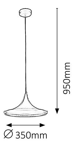 Függesztett lámpa Carin 3957 (fekete + arany)