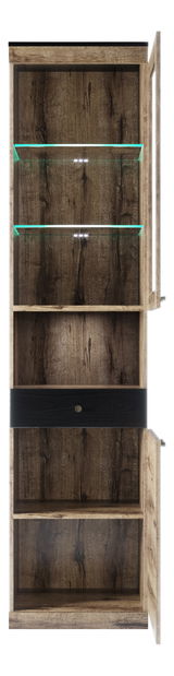 Vitrina Johnson 1D1W1S (hrast monastery + crna)