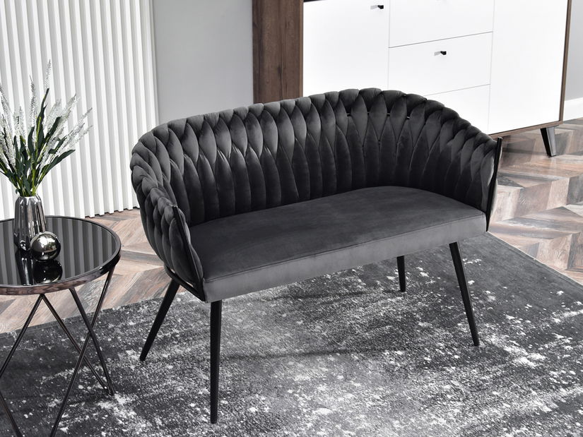 Kétszemélyes kanapé Radio (grafit + fekete)