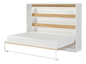 Pat rabatabil 140 Perfecto II (Alb + Stejar + negru) (orizontal) (fără iluminat)