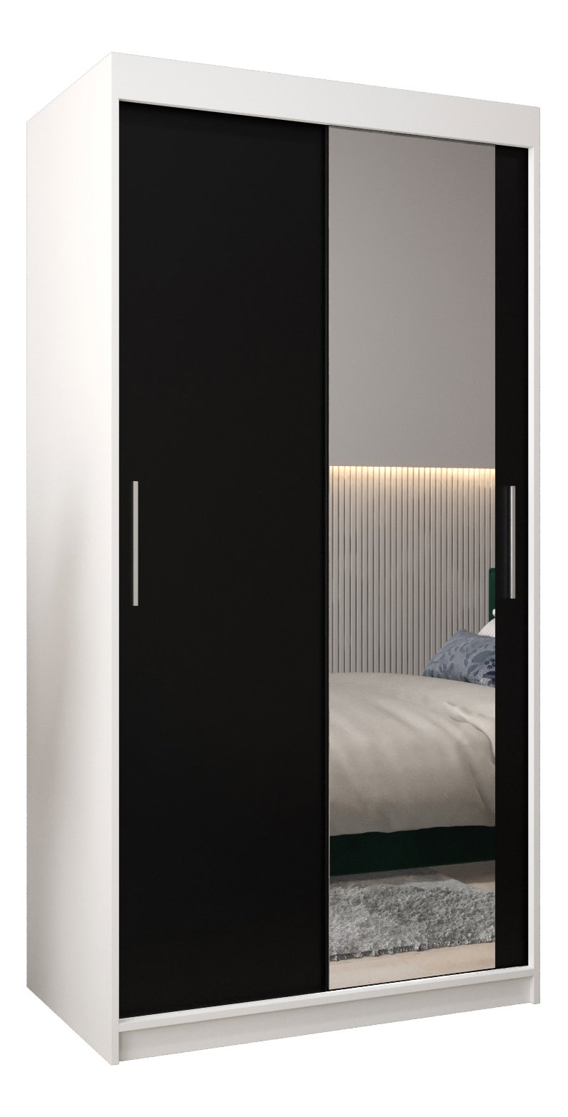 Ruhásszekrény 100 cm Toki 2 (matt fekete + matt fekete)