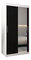 Šatníková skriňa 100 cm Toki 2 (Biela matná + Čierna matná)