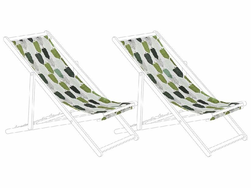 Set 2 huse pentru șezlong de grădină Alexandrinos (verde multicolor)