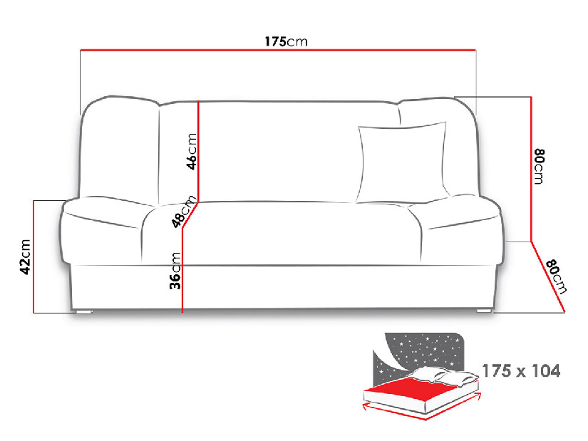 Sofa na razvlačenje s prostorom za odlaganje Adelaide (Inari 100) *trgovina