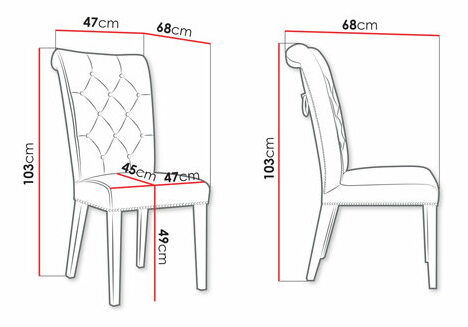 Scaun sufragerie Piewota (Gri + Negru) 