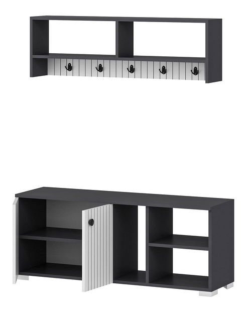 Előszoba bútor Vabite 1 (antracit + fehér) 