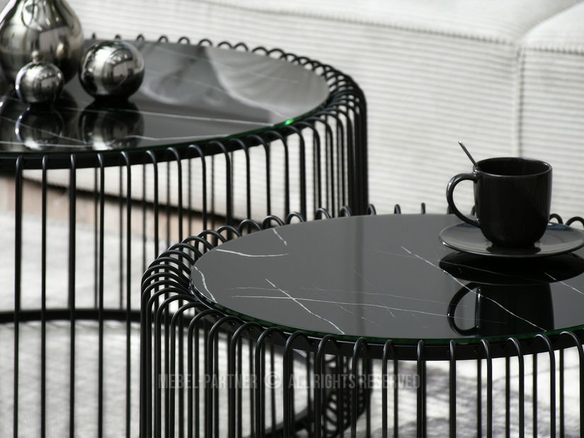 Dohányzóasztal Nils M (fekete márvány + fekete)