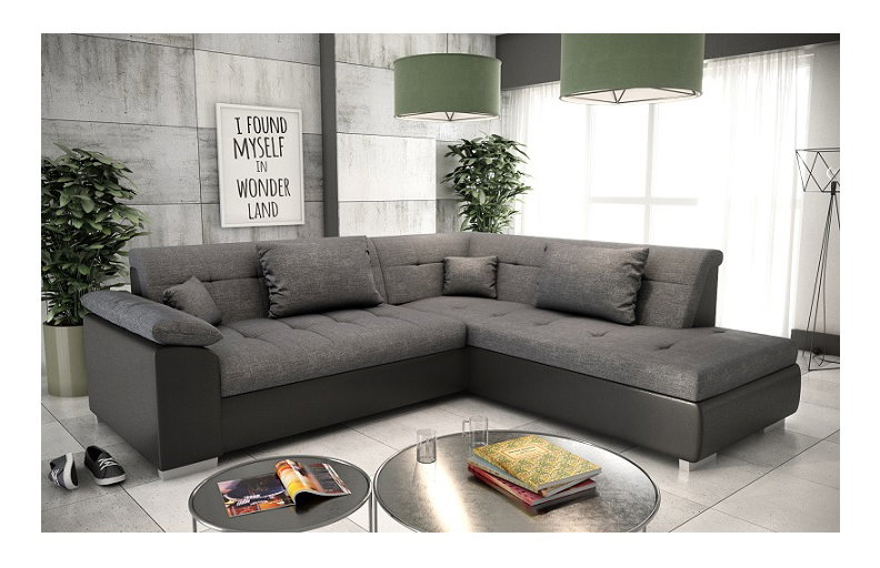 Rohová sedačka Leander (P) (čierna)