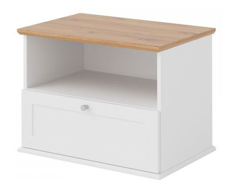 Éjjeliszekrény Fritz 1SZ (fehér + tölgy lefkas)