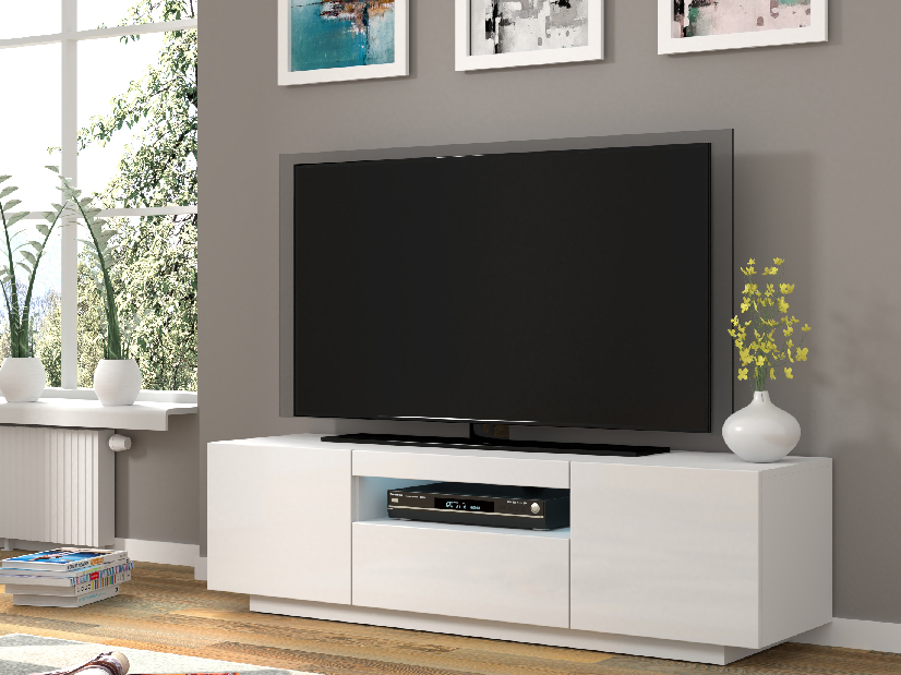 TV asztal/szekrény Aurora (matt fehér) 