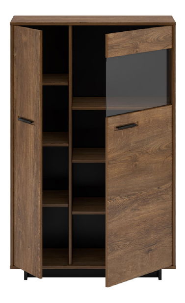 Vitrină Diram C2 (stejar bolzano + negru)