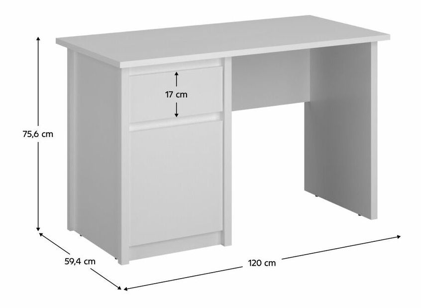 PC stolík ERODON (biela)