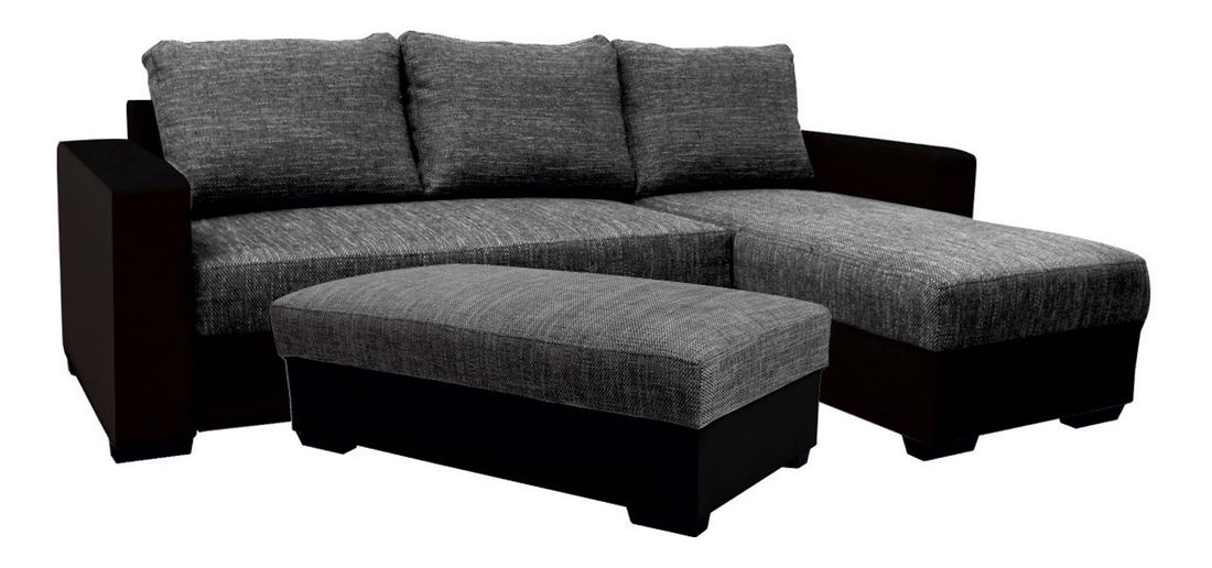 Rohová sedačka Samanta 2+L+T sivá + čierna (P)