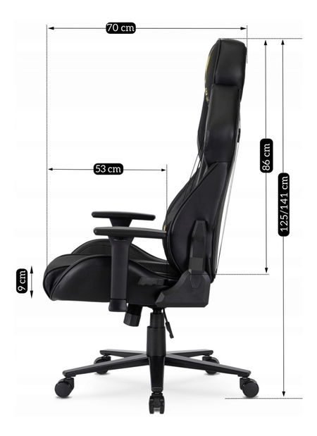 Felső fotel Nutrida (fekete + sárga) 