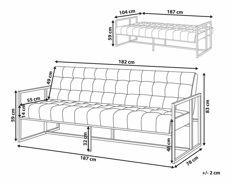 Pohovka trojsedačka MARELAS (ružová)