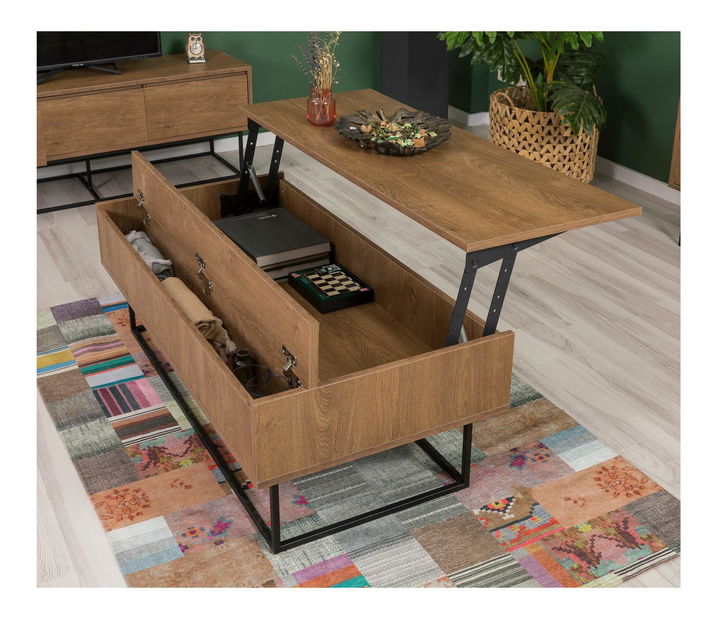 Súprava nábytku do obývacej izby Laxi 18 (orech + čierna)