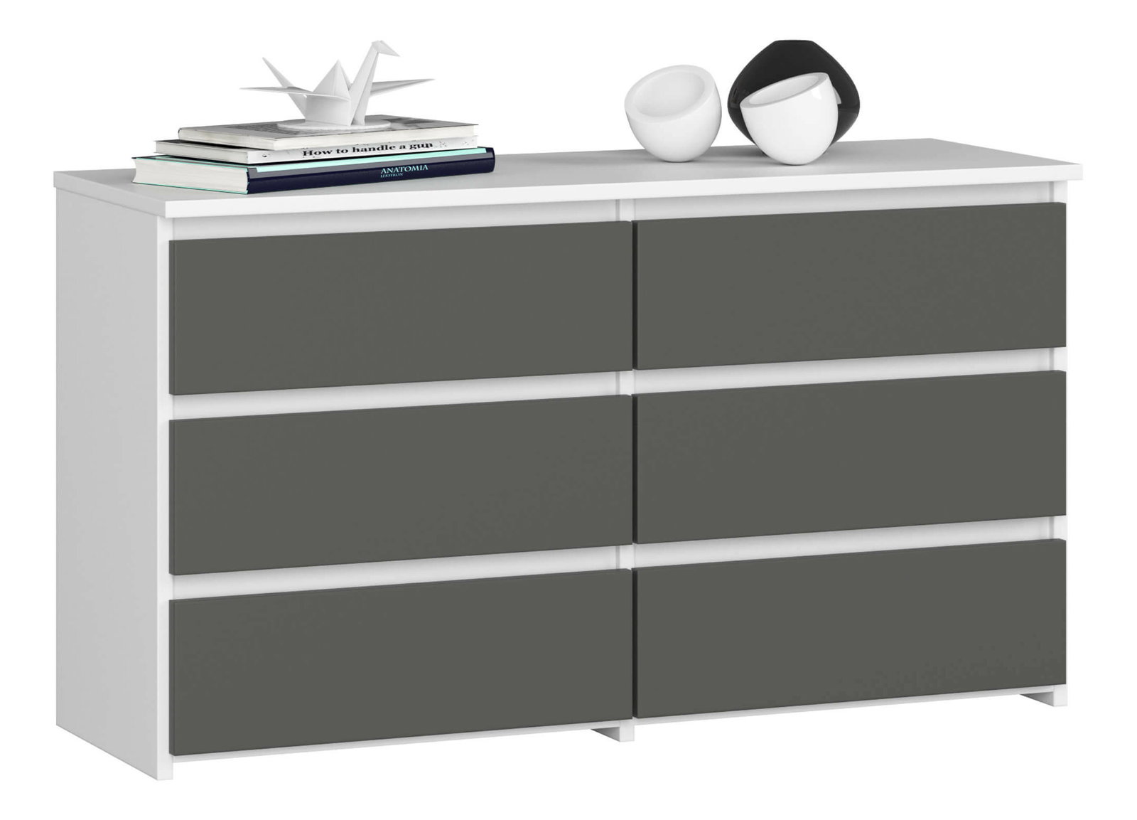 Komoda Crueldad (biela + grafit)