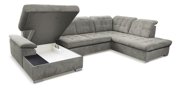 Rohová sedačka v tvare U Teo (sivohnedá) (L)