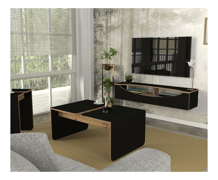 TV stolík/skrinka Geiza (čierna borovica atlantická)