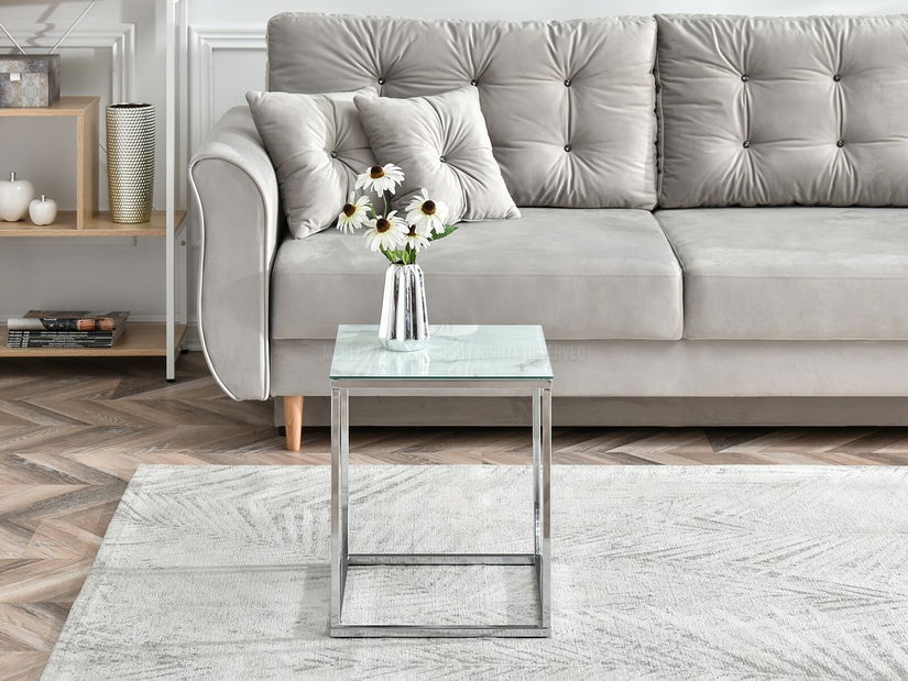 Konferenčný stolík Bella S (biela + chrómová)