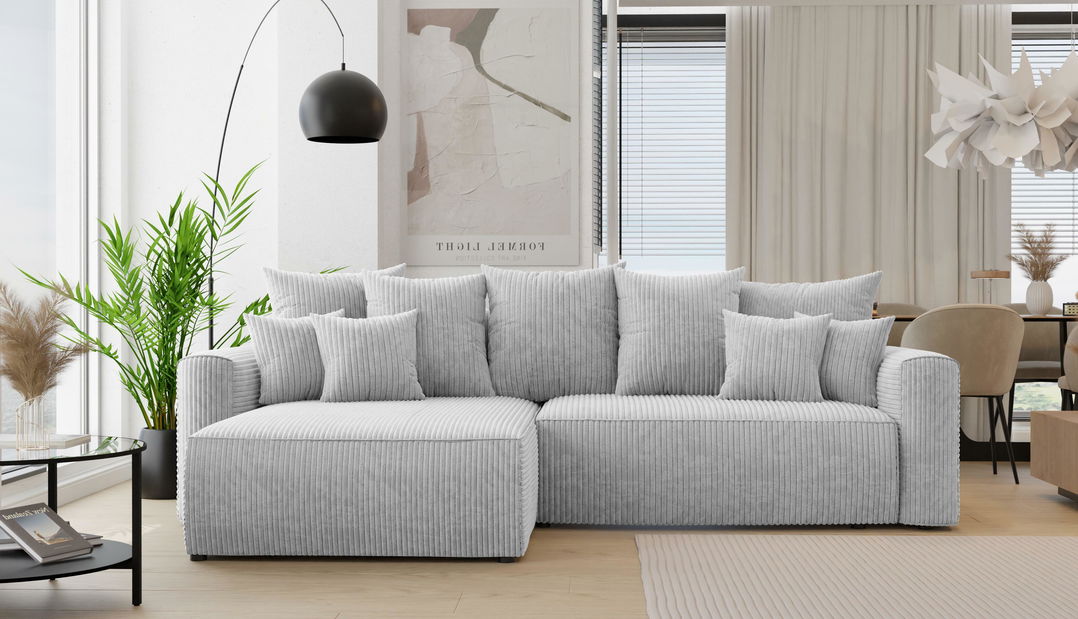 Sarokkanapé Baria (B) (világosszürke)