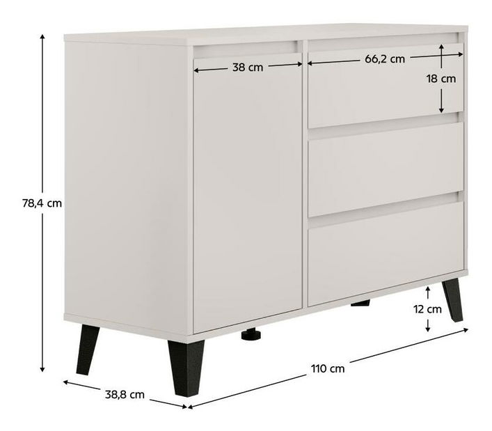Komoda Brisas 1 (kašmír + čierna) 