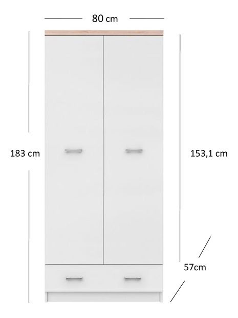 Ormar za garderobu Tianna (bijela)