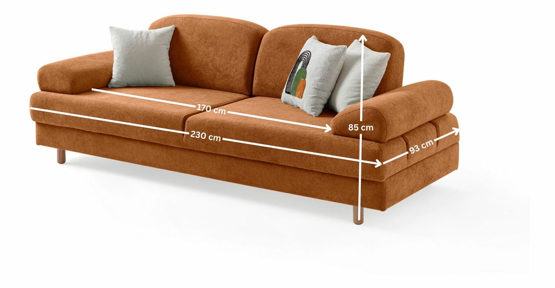 Rozkladacia pohovka Arina (tehlová) (s úl. priestorom)