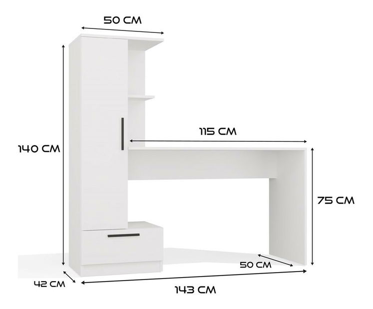 Set mobilier birou Conozca 1 (alb)