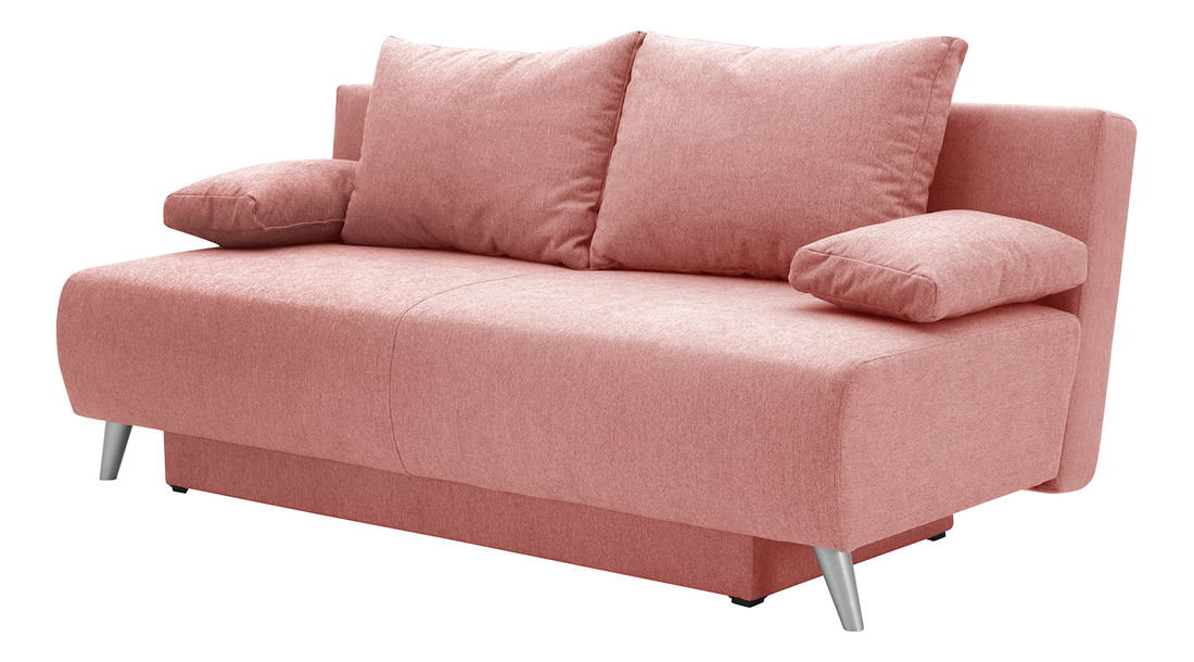 Széthúzható kanapé Pelona (rózsaszín) (tárolóhellyel)