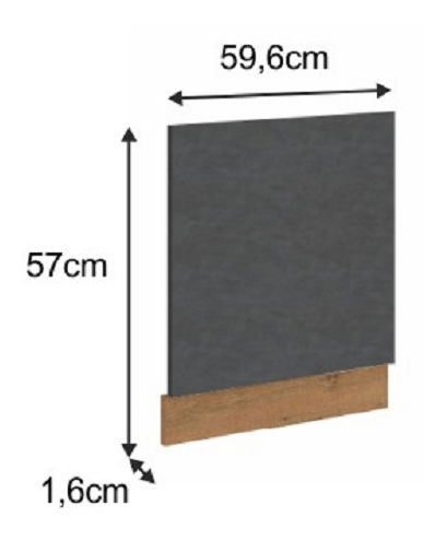 Uși pentru mașina de spălat vase, încorporată 570x596 Velaga (gri mat + stejar lancelot)