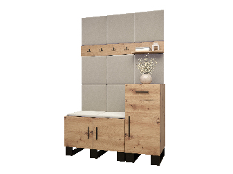 Set mobilier pentru hol Amanda 5 (Stejar artisan + bej)