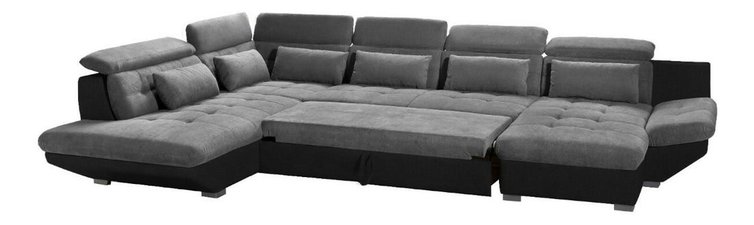 Colțar în formă de U Eternity (Gri închis + negru) (S)