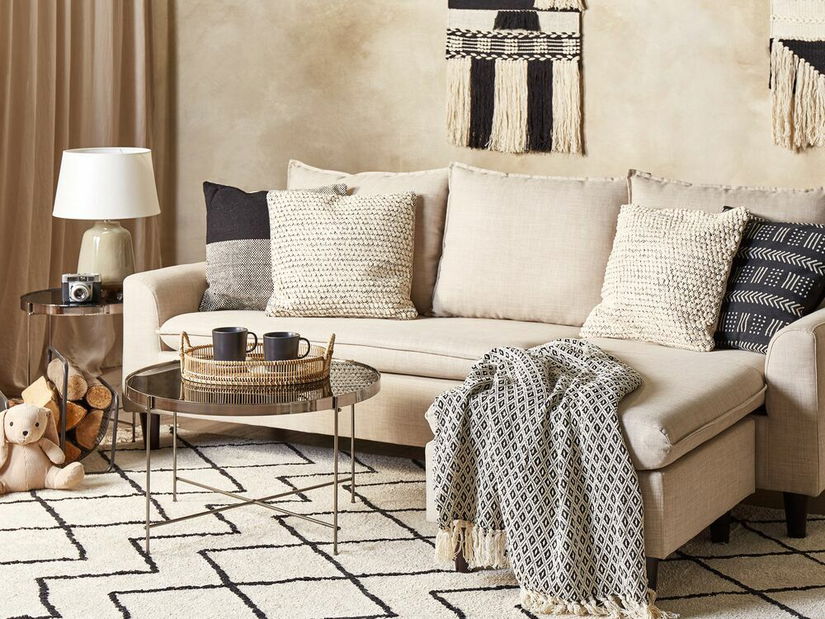 Sada 2 ozdobných vankúšov 45 x 45 cm How (béžová)