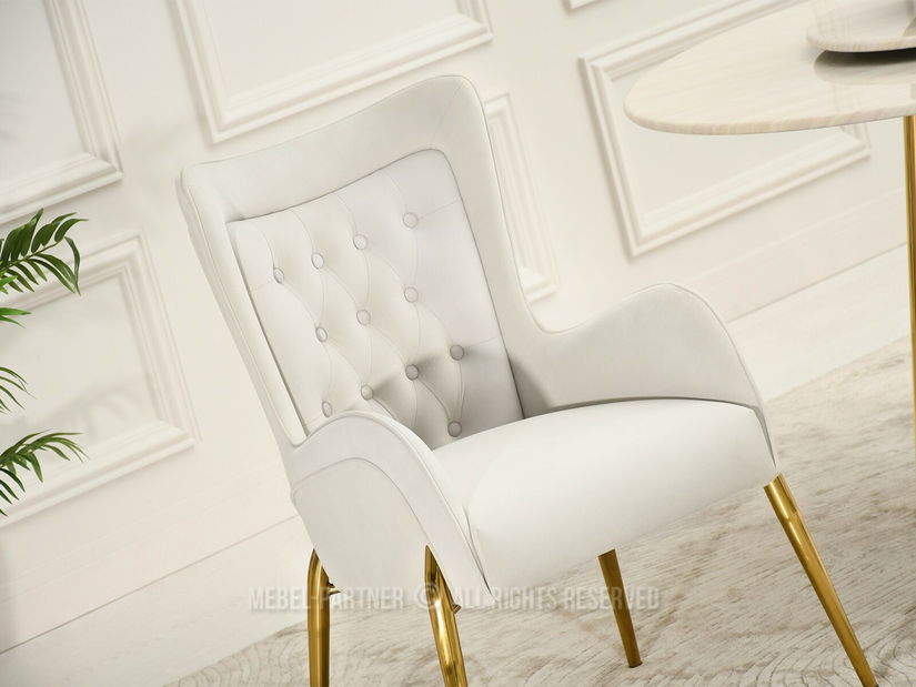 Scaun sufragerie Multe (crem + auriu)