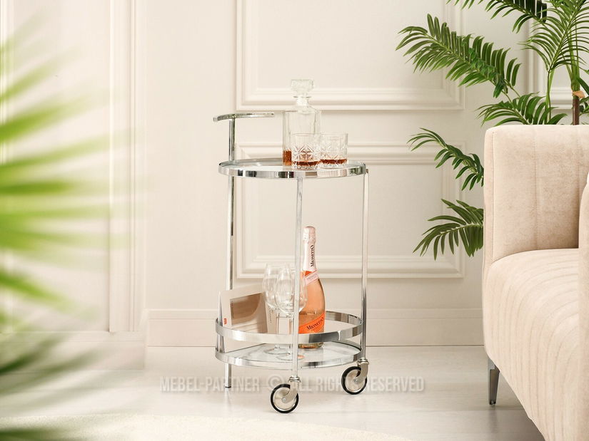 Dohányzóasztal Alfonzo (fehér márvány + króm)