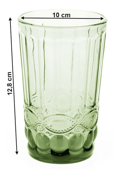 Set 6 ks vintage pohárov na vodu 350ml Fragata Typ 6 (zelená)