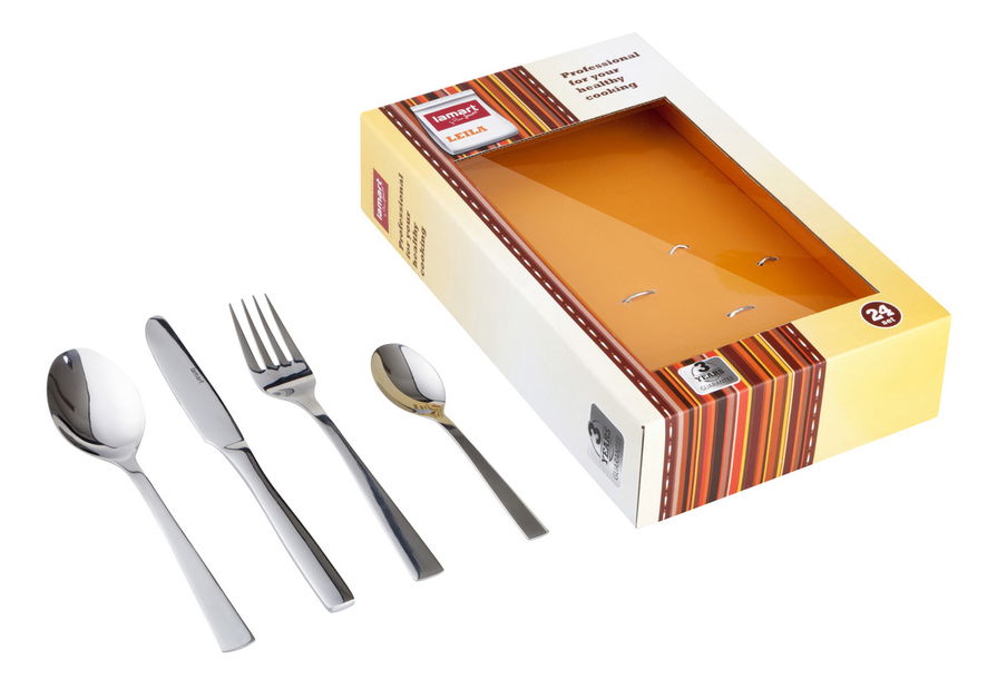 Set pribora za jelo Lamart Leila (srebrna) (24 kom.)