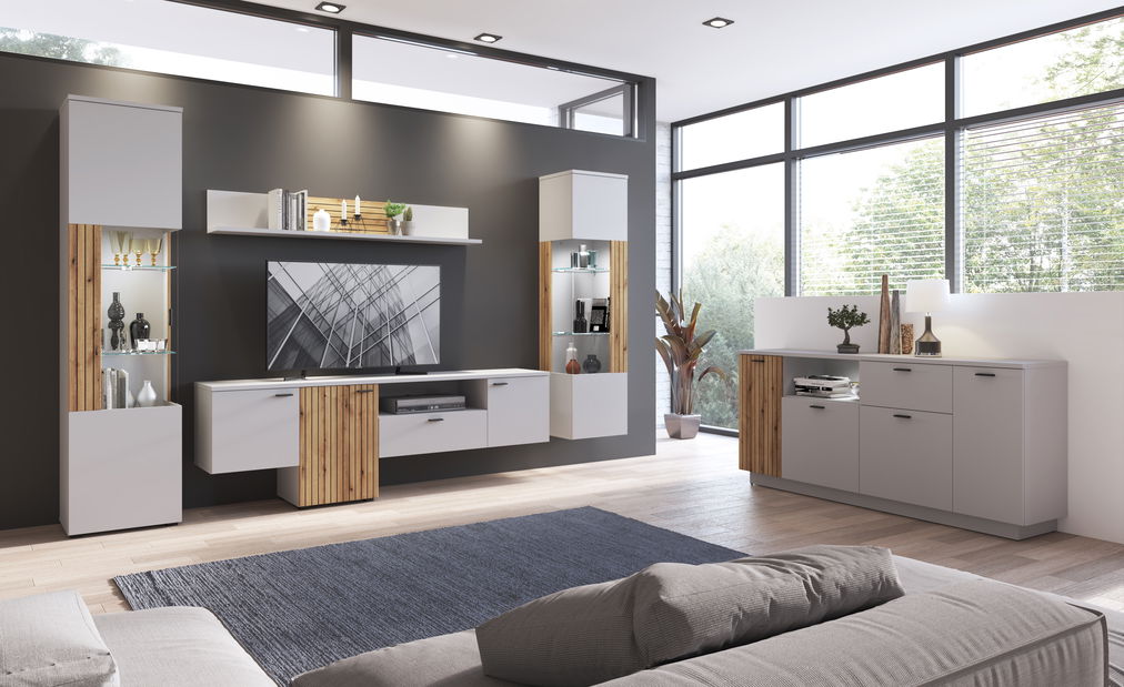 Vitrina Veresa V02 (pepeo + hrast coast evoke) (L)