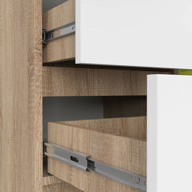 Komoda Komeito (dub sonoma + biela)