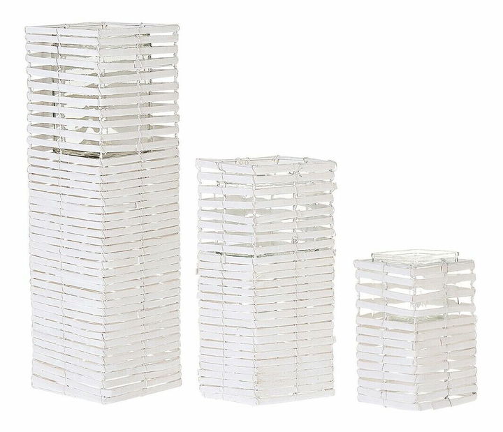 Set 3 ks svietnikov Marka (biela)